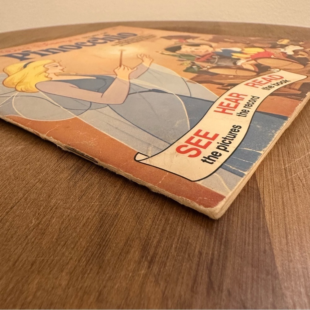 Vintage Disney Pinocchio #311 See Hear Read Record Book 33 1/3 RPM Songs Movie - Picture 15 of 16